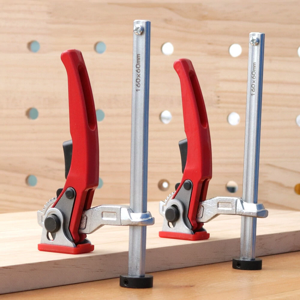 ENJOYWOOD 16mm/19mm/20mm/28mm MFT Table Workbench Quick Ratchet Bench Dog Hold Down Clamp Clip for 16mm/19mm/20mm/28mm Dog Holes (image for) ENJOYWOOD 16mm/19mm/20mm/28mm MFT Table Workbench Quick Ratchet Bench Dog Hold Down Clamp Clip for 16mm/19mm/20mm/28mm Dog Holes